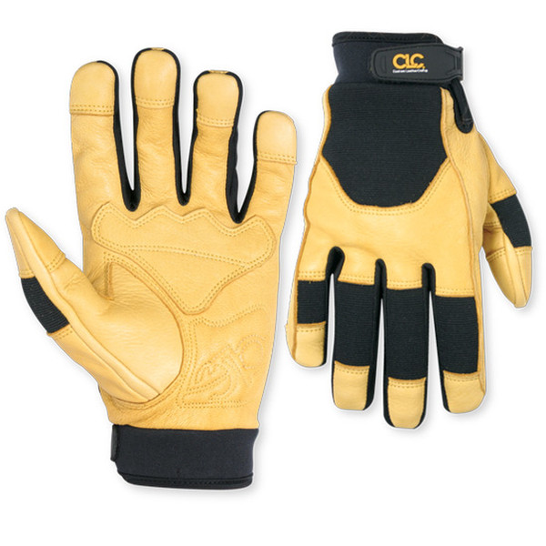 Custom LeatherCraft 285M Leather,Spandex,Neoprene Black,Yellow 2pc(s) protective glove