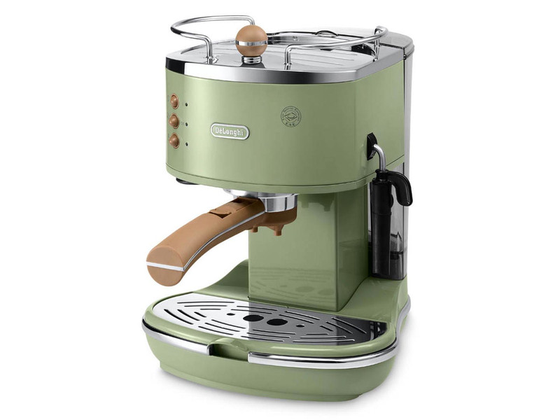 DeLonghi Icona Vintage Отдельностоящий Автоматическая Espresso machine 1.4л 2чашек Зеленый