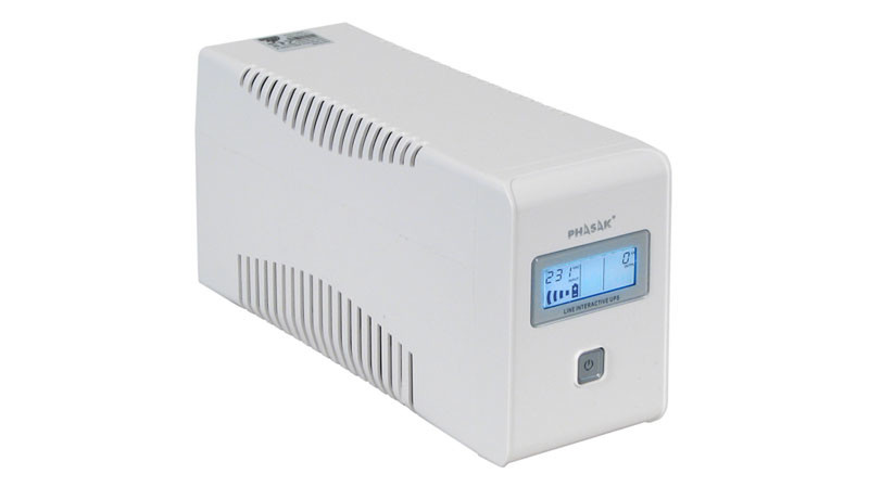 Phasak PH 9469 Line-Interactive 650VA 2AC outlet(s) Compact White uninterruptible power supply (UPS)