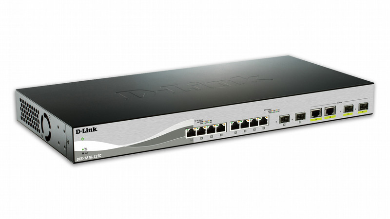 D-Link DXS-1210-12TC Managed network switch L2 10G Ethernet (100/1000/10000) 1U Schwarz, Silber Netzwerk-Switch
