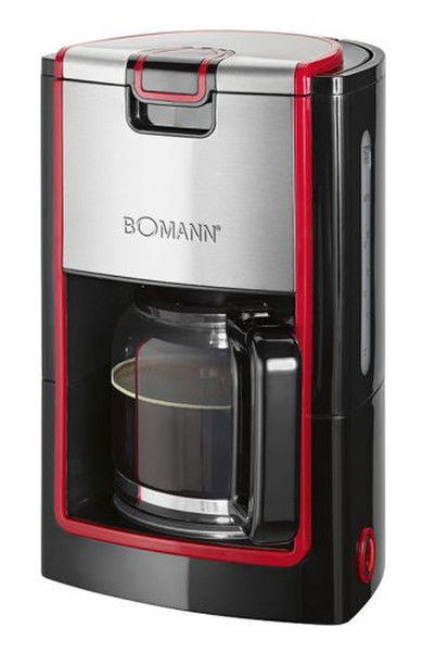 Bomann KA 1565 CB Drip coffee maker 1.2L 10cups Black,Red,Stainless steel