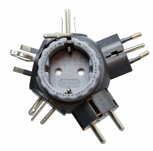 Kopp TRAVEL-STAR PLUS Тип C (Europlug) Черный адаптер сетевой вилки