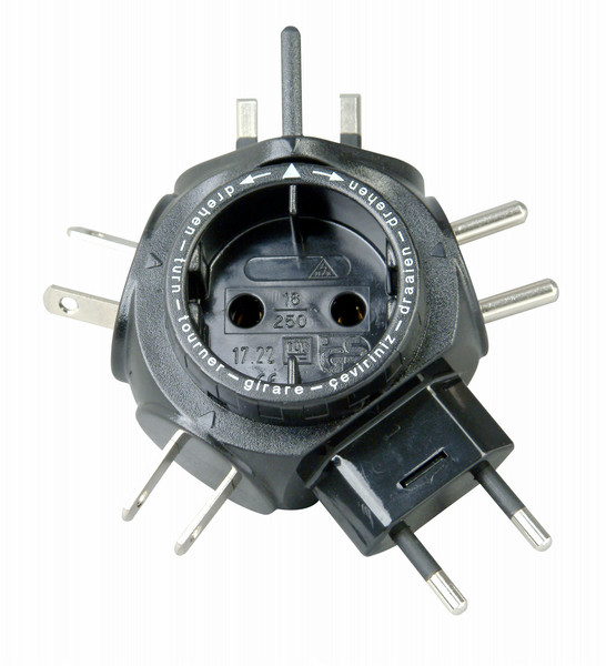 Kopp TRAVELSTAR Type C (Europlug) Universal Black power plug adapter