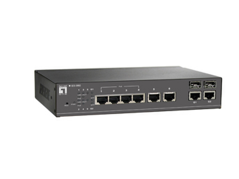 LevelOne IES-0882 Управляемый L2 Fast Ethernet (10/100) Power over Ethernet (PoE) Черный