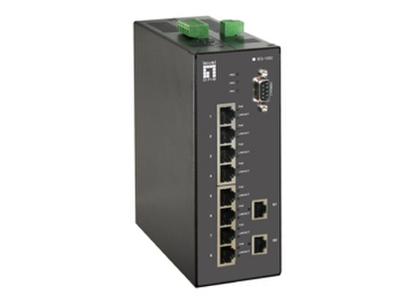 LevelOne IES-1082 gemanaged L2 Fast Ethernet (10/100) Energie Über Ethernet (PoE) Unterstützung Schwarz
