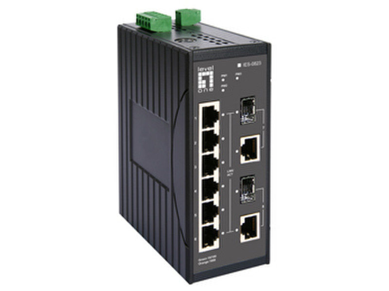 LevelOne IES-0823 Unmanaged L2 Gigabit Ethernet (10/100/1000) Black