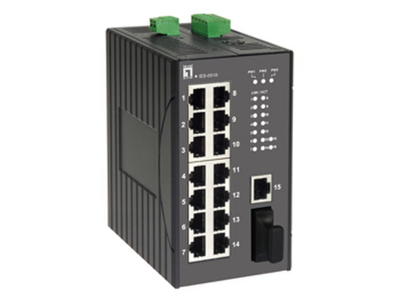 LevelOne IES-1621 ungemanaged L2 Fast Ethernet (10/100) Schwarz
