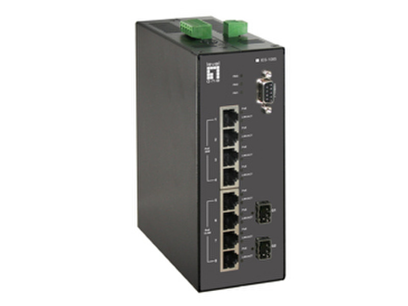 LevelOne IES-1085 Управляемый L2 Fast Ethernet (10/100) Power over Ethernet (PoE) Черный