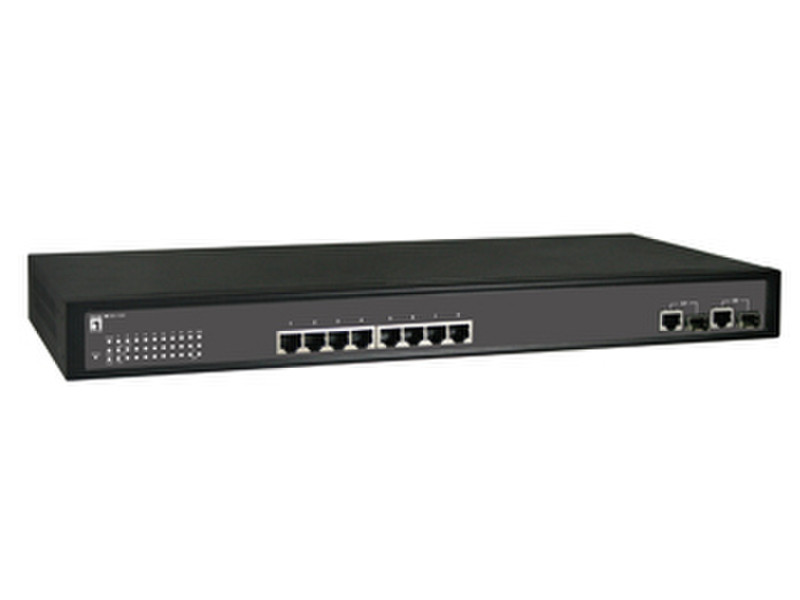 LevelOne IES-1020 Unmanaged L2 Fast Ethernet (10/100) Power over Ethernet (PoE) 1U Black