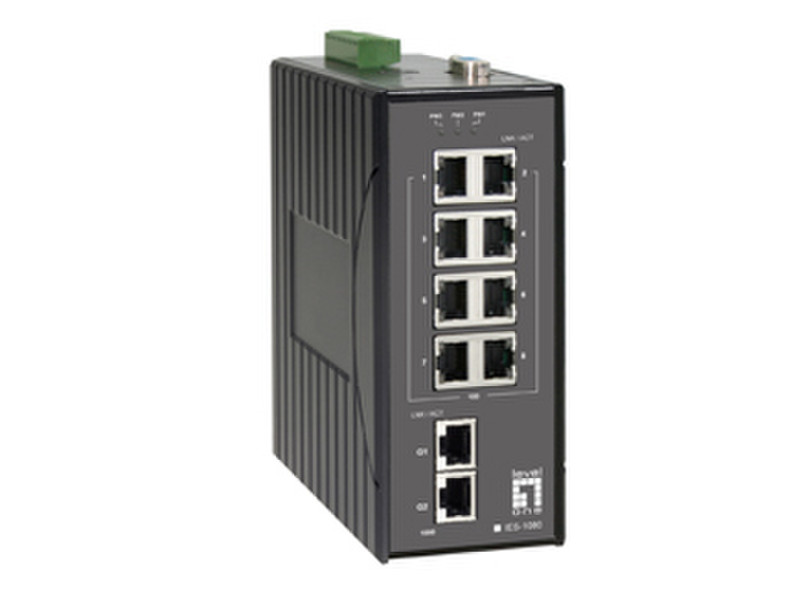 LevelOne IES-1080 Управляемый L2 Fast Ethernet (10/100) Черный