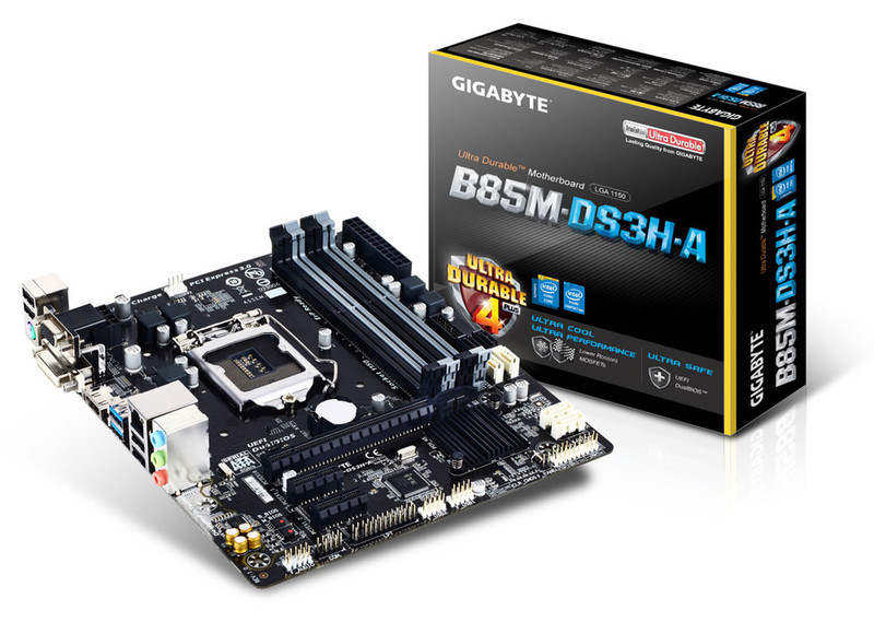 Gigabyte GA-B85M-DS3H-A Intel B85 Socket H3 (LGA 1150) Micro ATX motherboard