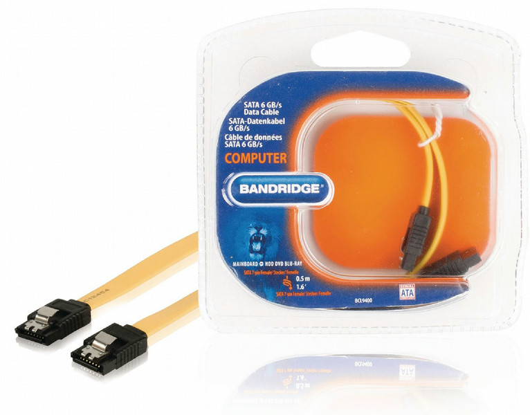 Bandridge 0.5m SATA 0.5m SATA 7-pin SATA 7-pin Gelb SATA-Kabel