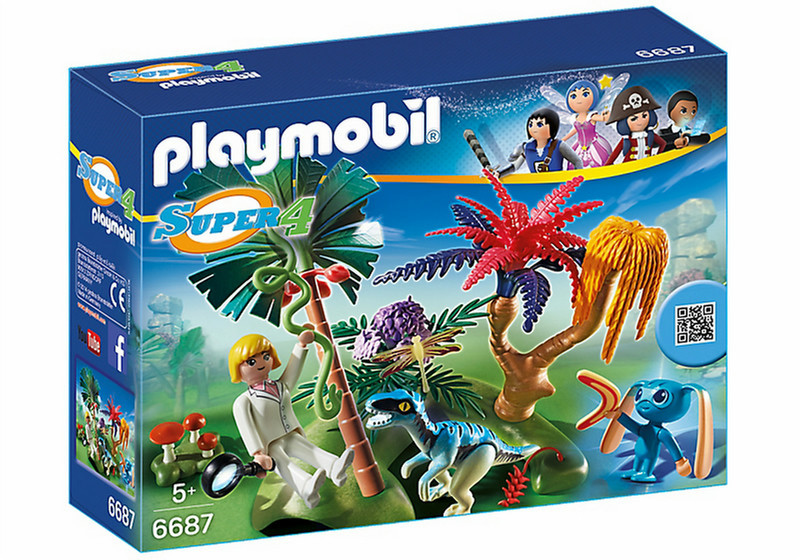 Playmobil Super 4 Lost Island with Alien and Raptor