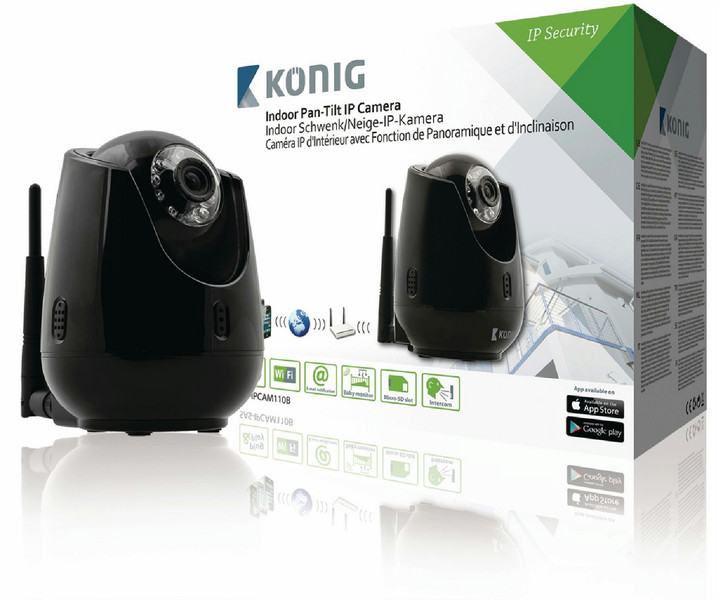 König SAS-IPCAM110B IP security camera Для помещений Dome Черный камера видеонаблюдения