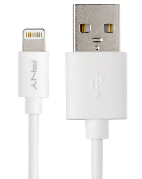 PNY 15cm USB 2.0 - Lightning 0.15м USB A Lightning Белый