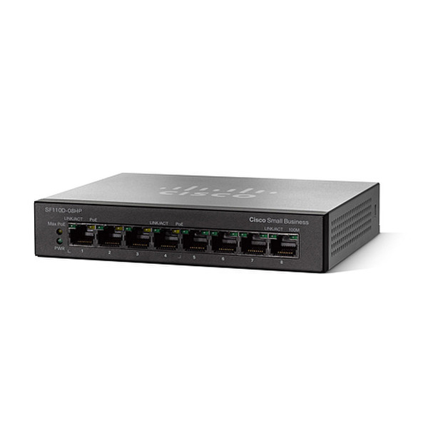 Cisco Small Business 110 Неуправляемый L2 Fast Ethernet (10/100) Power over Ethernet (PoE) Черный