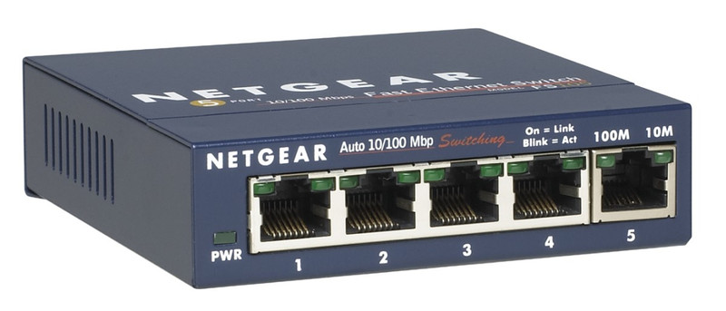 Netgear FS105 ungemanaged L2 Fast Ethernet (10/100) Blau