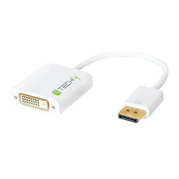 Techly 0.15m DisplayPort 1.2 - DVI-D M/F 0.15m DisplayPort DVI-D Weiß