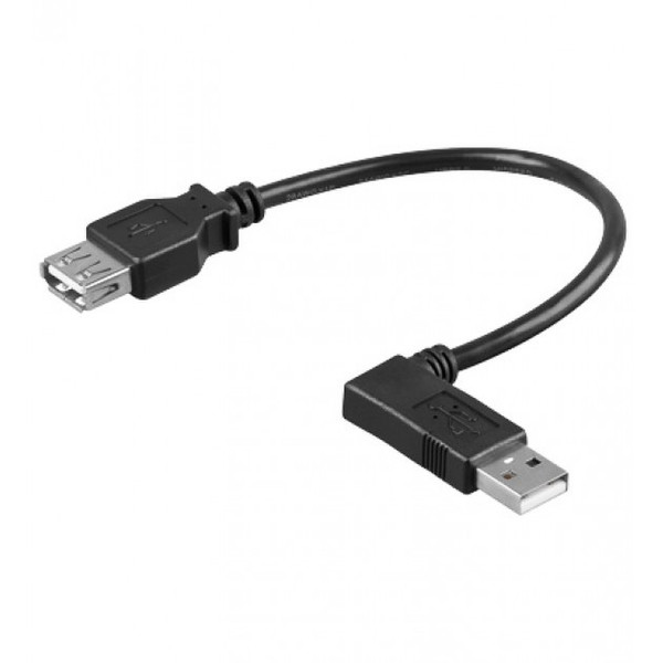 Techly 0.15m USB 2.0 A M/F 0.15м USB A USB A Черный