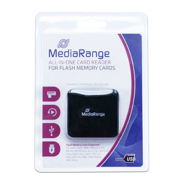 MediaRange MRCS501 USB 2.0 Черный устройство для чтения карт флэш-памяти