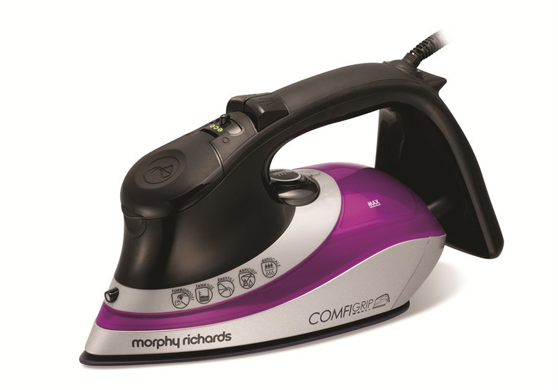 Morphy Richards 301010 Trocken- & Dampfbügeleisen 2400W Schwarz, Violett, Weiß Bügeleisen