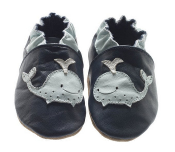 Jack & Lily Whale Boy Slippers Leather Navy