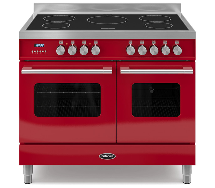 Britannia Delphi 100cm twin Freestanding Induction hob A Red