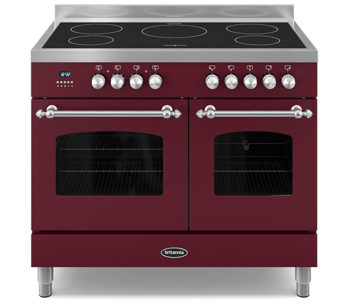 Britannia Fleet 100cm twin Freestanding Induction hob A Burgundy