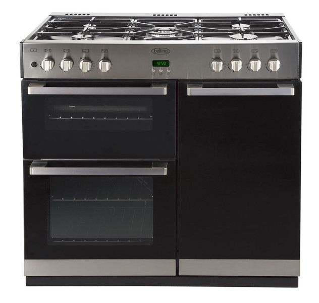 Belling DB4 90DFT Отдельностоящий Gas hob A Черный, Нержавеющая сталь