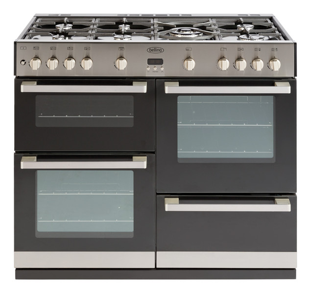 Belling DB4 100G Freistehend Gas hob Schwarz, Edelstahl