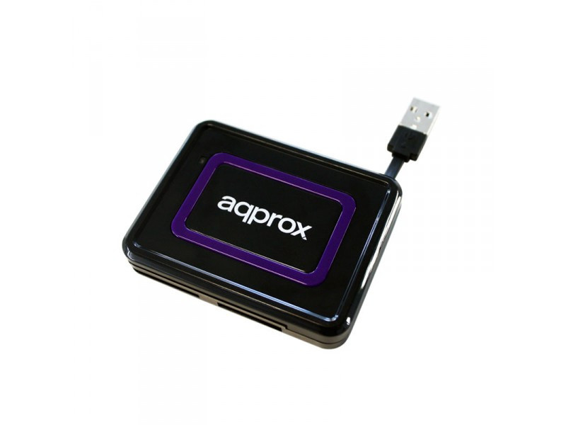 Approx appCRDNIB USB 2.0 Черный, Пурпурный устройство для чтения карт флэш-памяти