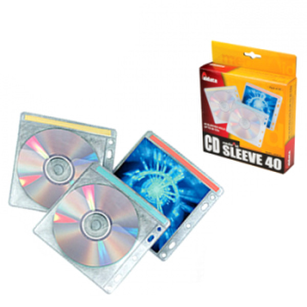 Aidata CD Sleeves 40 - Holds 40 - 80 CD's