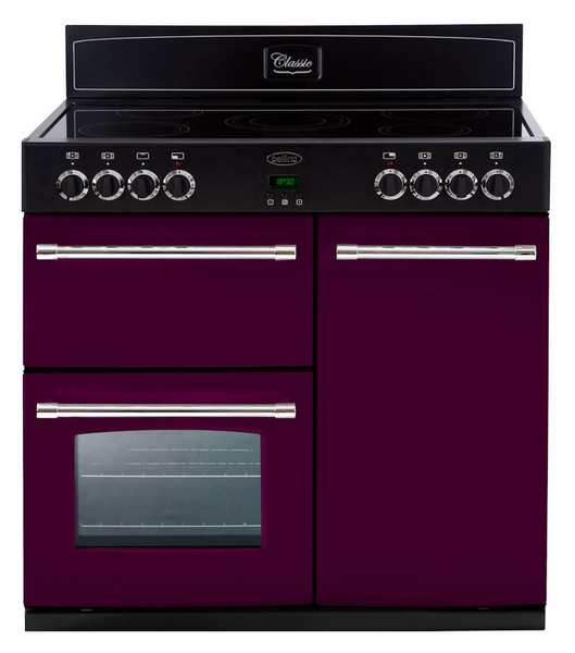 Belling Classic 90E Freistehend Ceramic hob A Schwarz, Violett