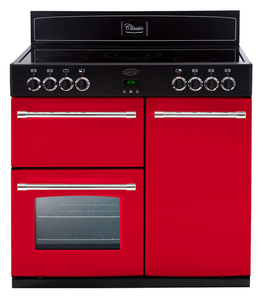 Belling Classic 90E Freestanding Ceramic hob A Black,Red