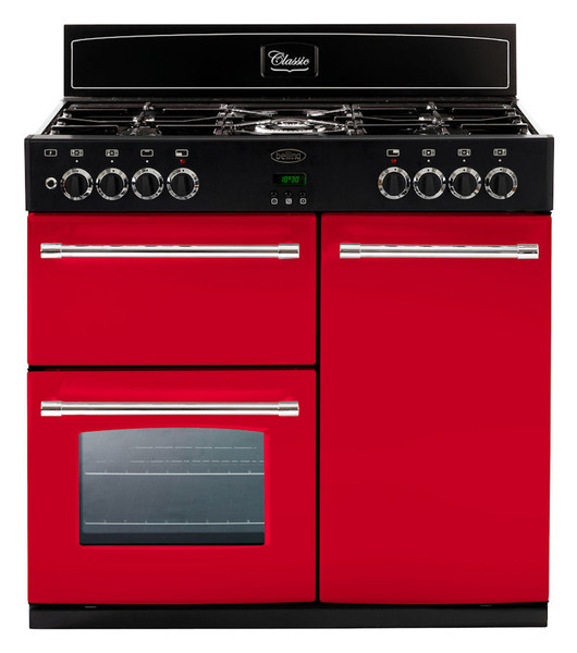 Belling Classic 90DFT Freistehend Gas hob A Schwarz, Rot