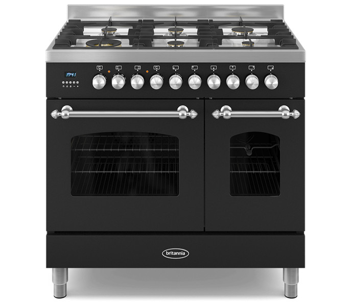 Britannia Fleet 90cm twin Freestanding Gas hob A Black