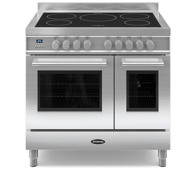 Britannia Q Line 90cm twin Freestanding Induction hob A Silver