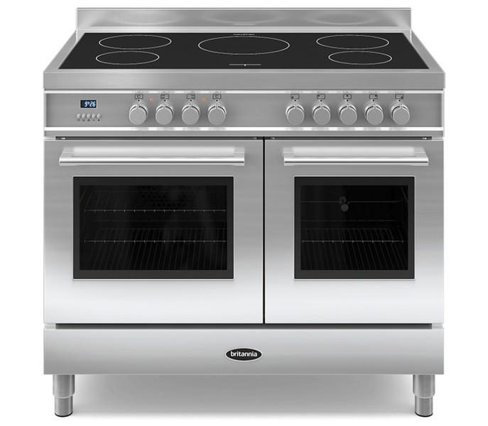 Britannia Q Line 100cm twin Freestanding Induction hob A Stainless steel