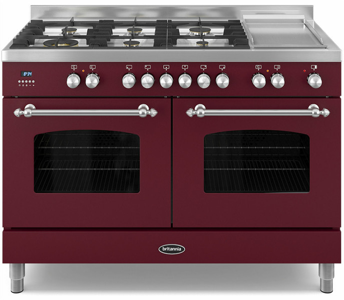 Britannia Fleet 120cm twin Freestanding Gas hob A Burgundy