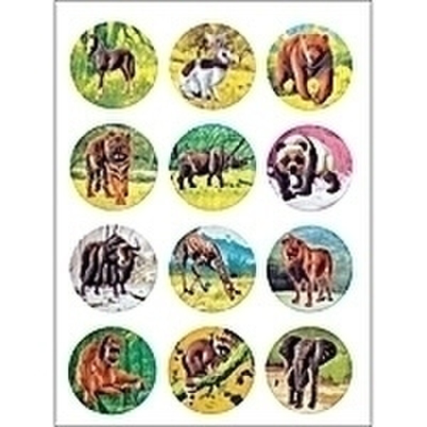 HERMA Decorative labels MAGIC wild animals prismatic 1 sheets self-adhesive label