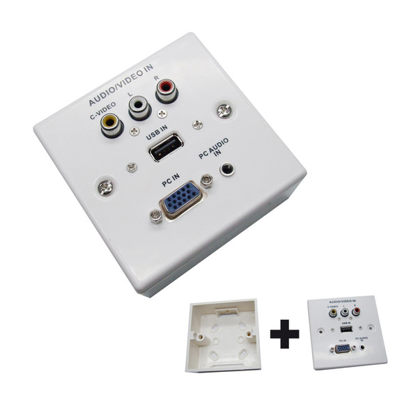 Nanocable 10.35.0002 VGA + 3.5 mm + USB 2.0 + 3x RCA White socket-outlet