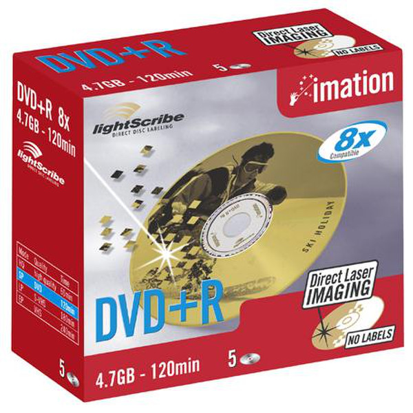 Imation DVD+R 4.7Gb 8x LightScribe ShowBox 5pk 4.7GB 5Stück(e)