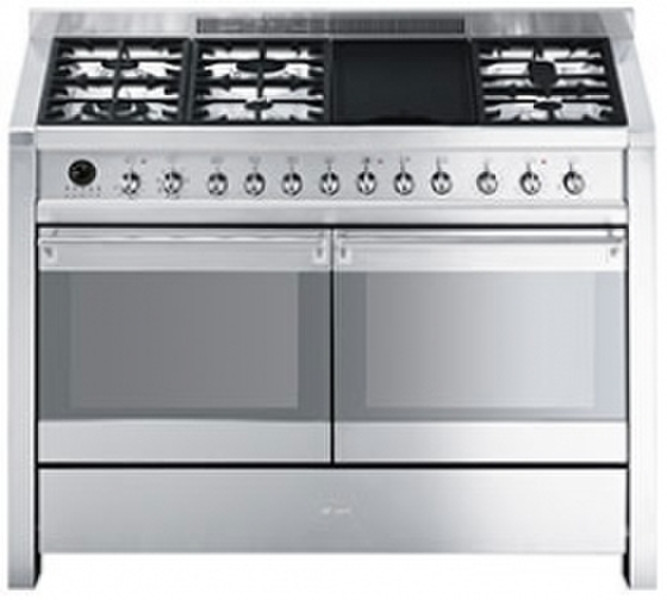 Smeg A4-8 Freestanding Gas hob A Silver cooker