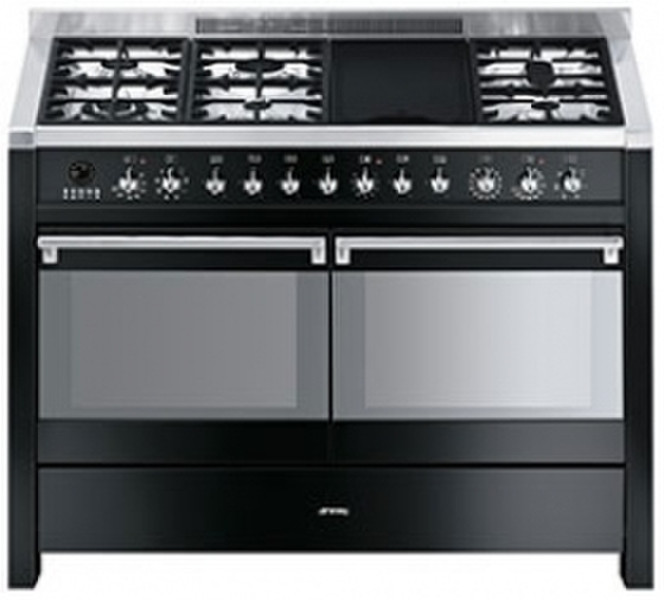 Smeg A4BL-8 Freestanding Gas hob A Black cooker