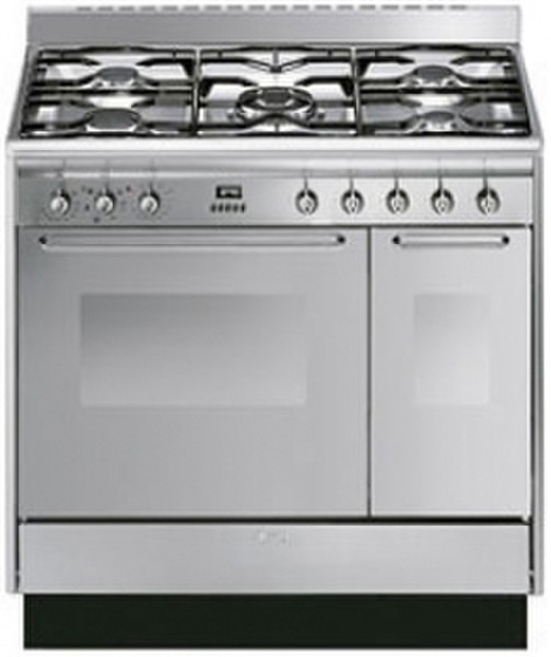 Smeg CC92MX9 Freistehend Gas hob A Silber Küchenherd