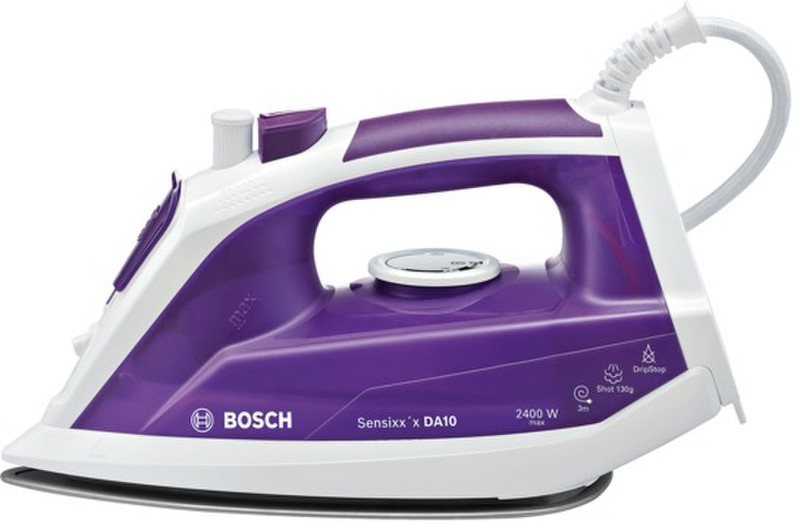 Bosch DA10 Dampfbügeleisen Keramik-Bügelsohle 2400W Violett, Weiß