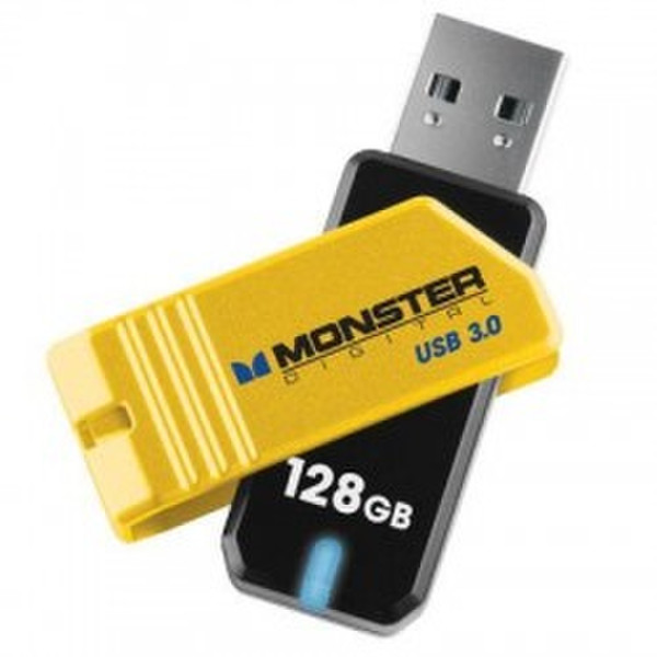 Monster Digital Coppa 3.0 128GB 128ГБ USB 3.0 Черный, Желтый USB флеш накопитель