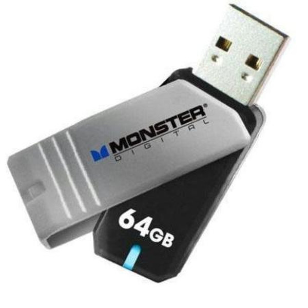 Monster Digital Coppa 2.0 64GB 64GB USB 2.0 Type-A Black,Silver USB flash drive