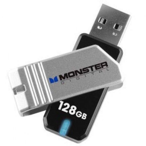 Monster Digital Coppa 2.0 128GB 128ГБ USB 2.0 Черный, Cеребряный USB флеш накопитель