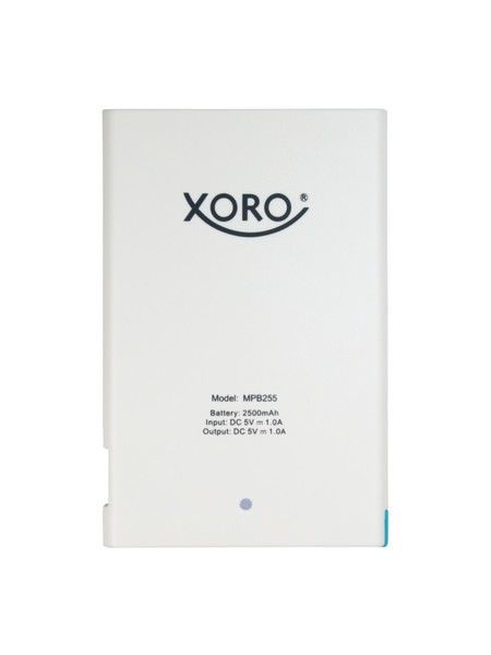 Xoro MPB 255 Литий-полимерная (LiPo) 2500мА·ч Белый внешний аккумулятор